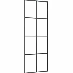 vidaXL Schuifdeur met beslag 76x205 cm ESG-glas en aluminium