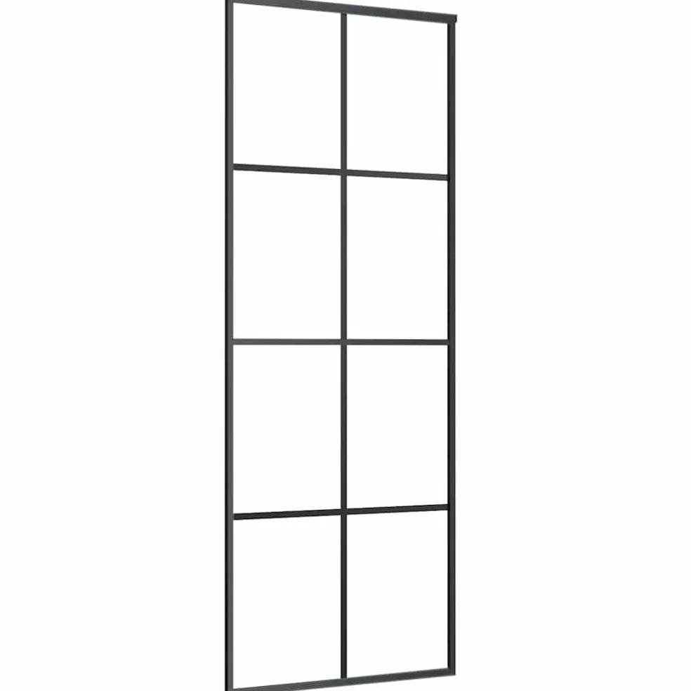 vidaXL Schuifdeur met beslag 76x205 cm ESG-glas en aluminium