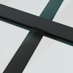 vidaXL Schuifdeur met beslagset 76x205 cm ESG glas zwart
