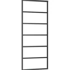 vidaXL Schuifdeur met beslagset 76x205 cm ESG glas zwart