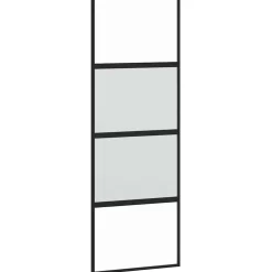 vidaXL Schuifdeur met beslagset 76x205 cm gehard glas zwart