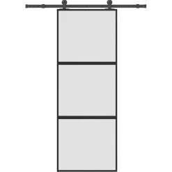 vidaXL Schuifdeur met beslag 76x205 cm gehard glas en aluminium