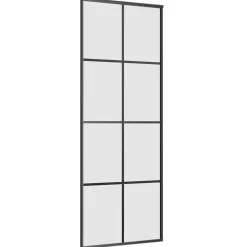 vidaXL Schuifdeur met beslagset 76x205 cm ESG glas zwart