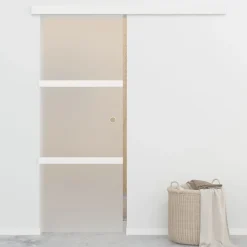 vidaXL Schuifdeur met zachte stops 76x205 cm ESG-glas en aluminium