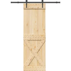 vidaXL Schuifdeur NARVIK Naturel en Zwart 70 x 210 cm (152,5 cm)