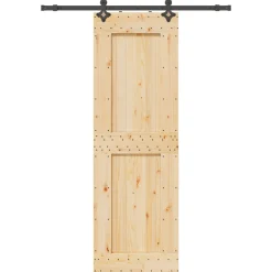vidaXL Schuifdeur NARVIK Naturel en Zwart 70 x 210 cm (152,5 cm)