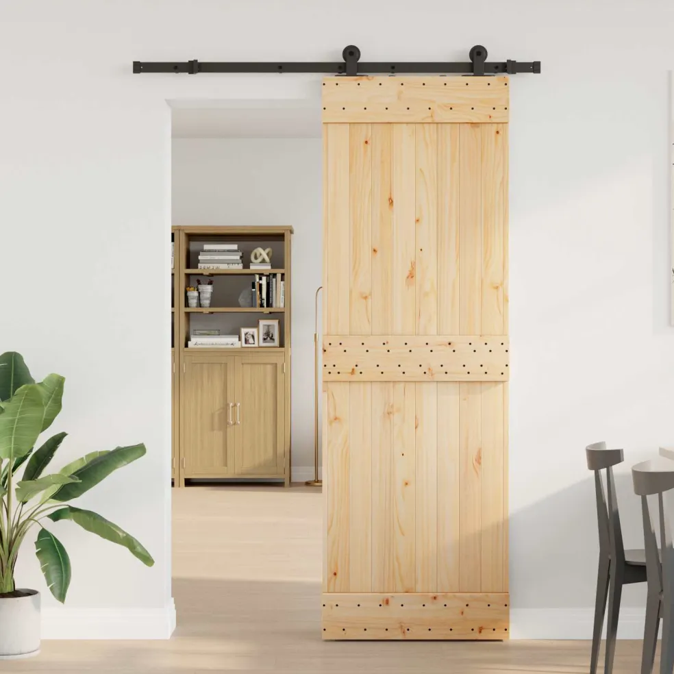 vidaXL Schuifdeur NARVIK Naturel en Zwart 70 x 210 cm (152,5 cm)