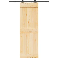 vidaXL Schuifdeur NARVIK Naturel en Zwart 70 x 210 cm (152,5 cm)