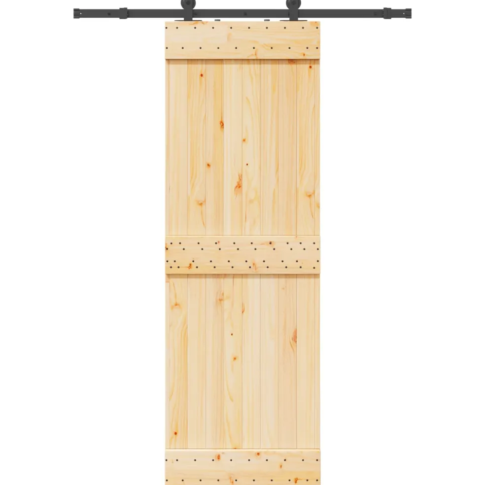 vidaXL Schuifdeur NARVIK Naturel en Zwart 70 x 210 cm (152,5 cm)