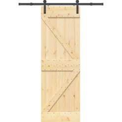 vidaXL Schuifdeur NARVIK 70 x 210 cm (152,5 cm) Naturel en Zwart