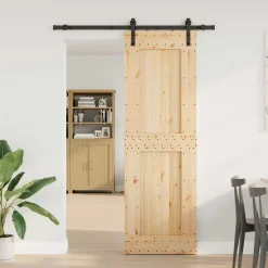vidaXL Schuifdeur NARVIK 70 x 210 cm (152,5 cm) Naturel en Zwart