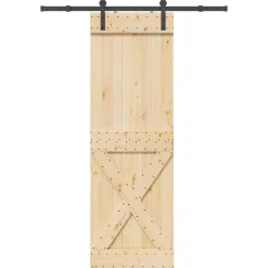 vidaXL Schuifdeur NARVIK 70 x 210 cm (152,5 cm) Naturel en Zwart