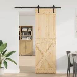 vidaXL Schuifdeur NARVIK 70 x 210 cm (152,5 cm) Naturel en Zwart