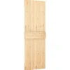 vidaXL Schuifdeur Naturel en Zwart 85 x 210 cm Massief Grenenhout