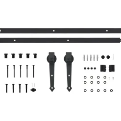vidaXL Schuifdeur Naturel en Zwart 70 x 210 cm Massief Grenenhout