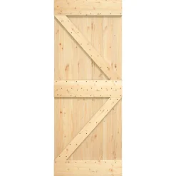 vidaXL Schuifdeur Naturel en Zwart 70 x 210 cm Massief Grenenhout
