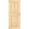 vidaXL Schuifdeur Naturel en Zwart 85 x 210 cm Massief Grenenhout