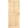 vidaXL Schuifdeur Naturel en Zwart 85 x 210 cm Massief Grenenhout