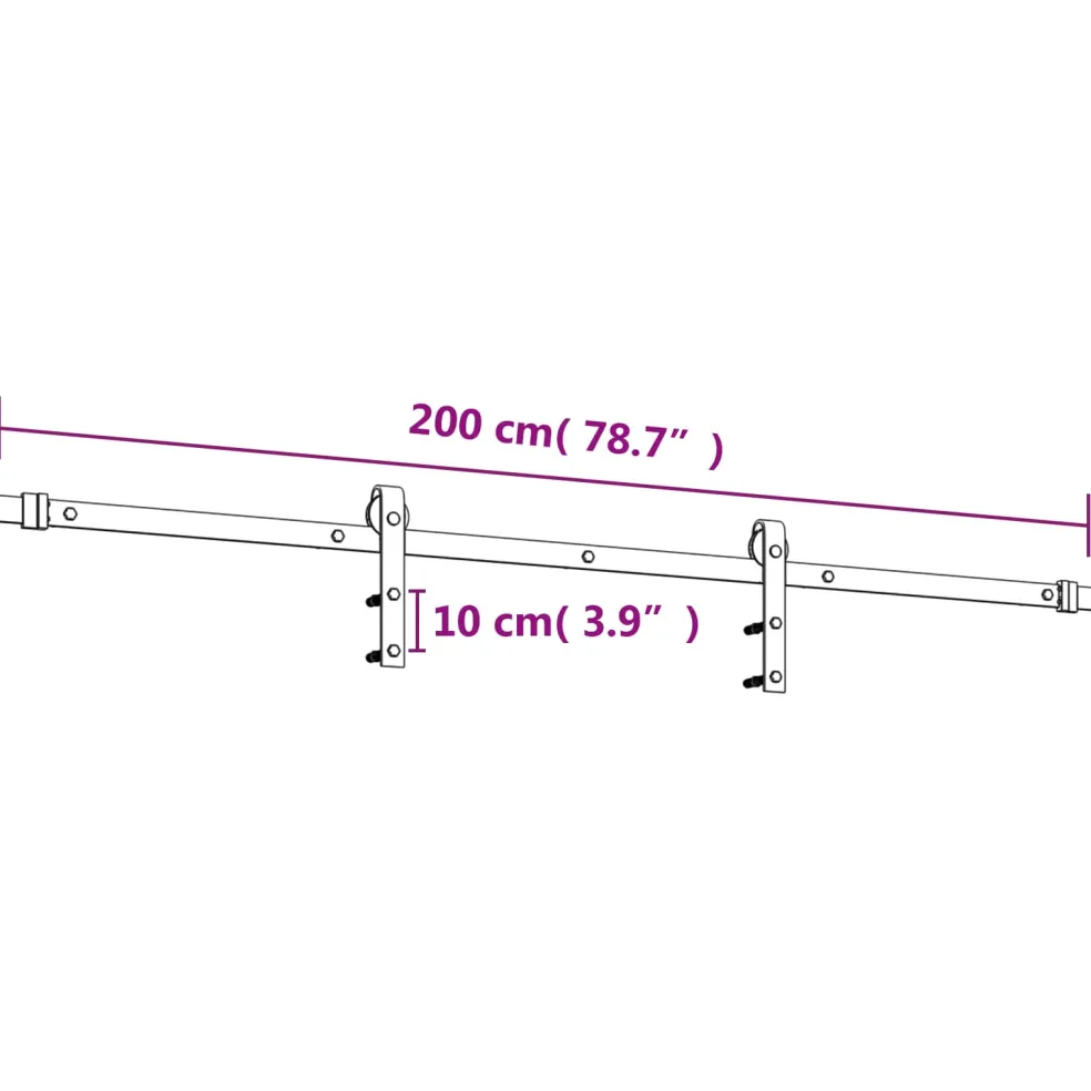 vidaXL Schuifdeur Naturel en Zwart 85 x 210 cm Massief Grenenhout