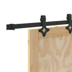 vidaXL Schuifdeur Naturel en Zwart 61 x 198,5 cm Massief grenenhout