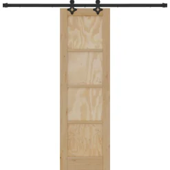 vidaXL Schuifdeur Naturel en Zwart 61 x 198,5 cm Massief grenenhout