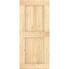 vidaXL Schuifdeur Naturel en Zwart 90 x 210 cm Massief Grenenhout