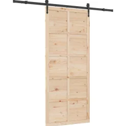 vidaXL Schuifdeur Naturel 100 x 208 cm Massief grenenhout