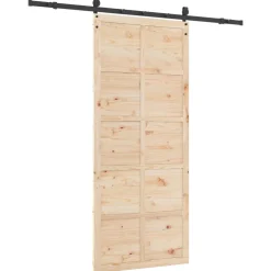 vidaXL Schuifdeur Naturel 100 x 208 cm Massief grenenhout