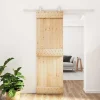 vidaXL Schuifdeur Natuurlijk en Wit 70 x 210 cm Massief Grenenhout