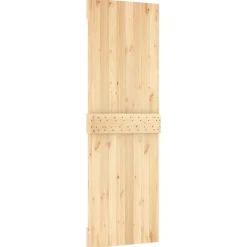 vidaXL Schuifdeur Natuurlijk en Wit 70 x 210 cm Massief Grenenhout