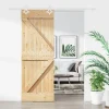 vidaXL Schuifdeur Natuurlijk en Wit 80 x 210 cm Massief grenenhout