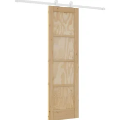 vidaXL Schuifdeur Natuurlijk en Wit 61 x 198,5 cm Massief grenenhout