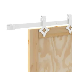 vidaXL Schuifdeur Natuurlijk en Wit 61 x 198,5 cm Massief grenenhout