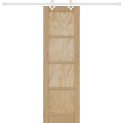 vidaXL Schuifdeur Natuurlijk en Wit 61 x 198,5 cm Massief grenenhout