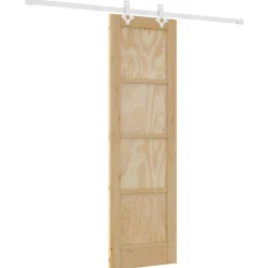 vidaXL Schuifdeur Natuurlijk en Wit 61 x 198,5 cm Massief grenenhout