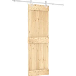 vidaXL Schuifdeur Natuurlijk en Wit 70 x 210 cm Massief Grenenhout