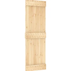 vidaXL Schuifdeur Natuurlijk en Wit 70 x 210 cm Massief Grenenhout