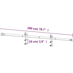 vidaXL Schuifdeur Natuurlijk en Wit 80 x 210 cm Massief Grenenhout