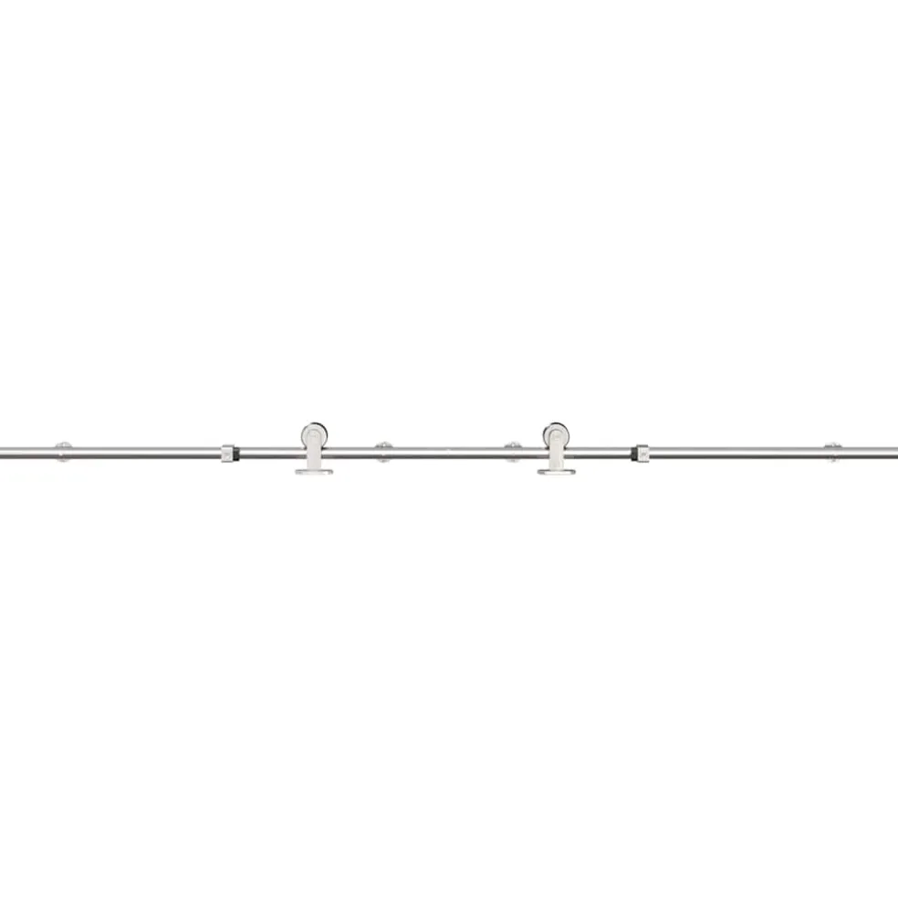vidaXL Schuifdeur onderdelenset 183 cm roestvrij staal zilverkleurig