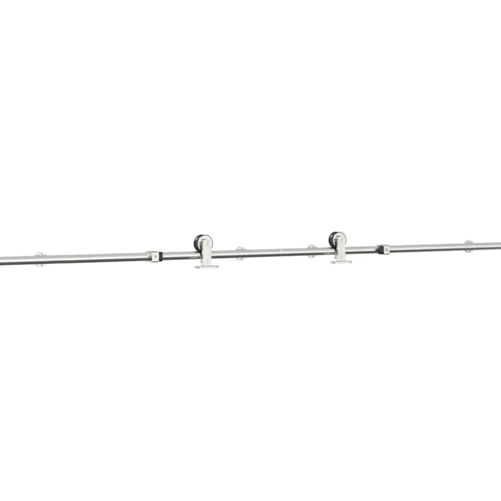 vidaXL Schuifdeur onderdelenset 183 cm roestvrij staal zilverkleurig