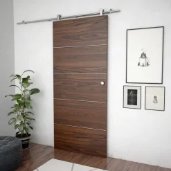 vidaXL Schuifdeur onderdelenset 183 cm roestvrij staal zilverkleurig