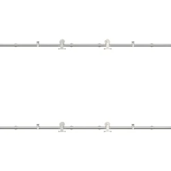 vidaXL Schuifdeur onderdelenset 200 cm roestvrij staal zilverkleurig