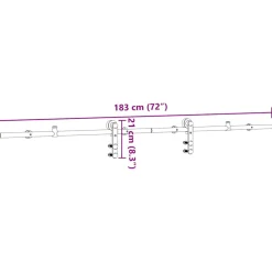 vidaXL Schuifdeur onderdelenset 183 cm roestvrij staal zilverkleurig