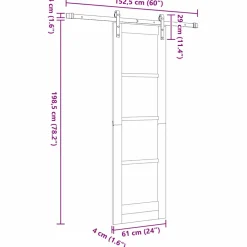 vidaXL Schuifdeur ORKDAL Naturel 61 x 198,5 cm