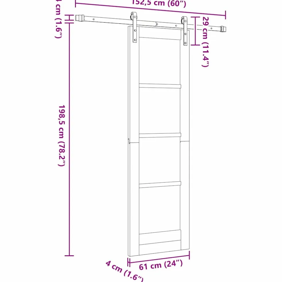 vidaXL Schuifdeur ORKDAL Naturel 61 x 198,5 cm