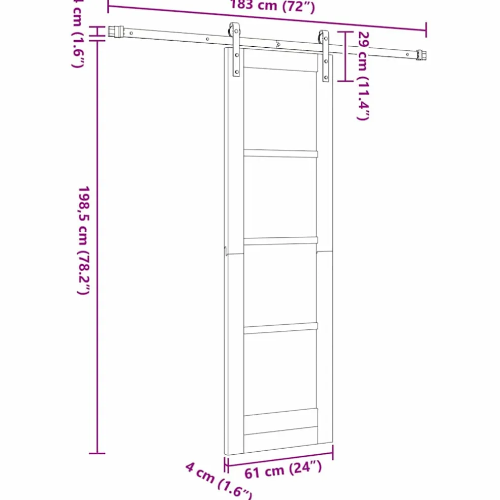vidaXL Schuifdeur ORKDAL Naturel 61 x 198,5 cm
