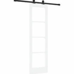 vidaXL Schuifdeur ORKDAL Wit 61 x 198,5 cm Massief grenenhout en glas