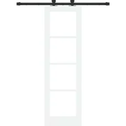 vidaXL Schuifdeur ORKDAL Wit 61 x 198,5 cm Massief grenenhout en glas