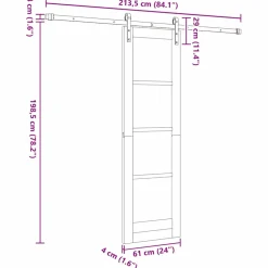 vidaXL Schuifdeur ORKDAL Wit 61 x 198,5 cm Massief grenenhout en glas