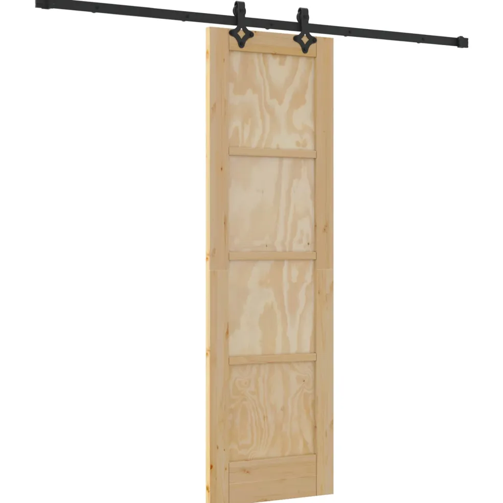 vidaXL Schuifdeur ORKDAL 61 x 198,5 cm Massief grenenhout Naturel